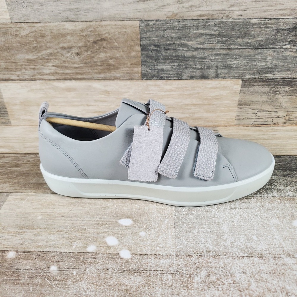 Ecco Soft 8 Womens Shoes Sz 11 EU 42 Concrete Dove Leather Comfort Strap